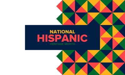 National Hispanic Heritage Month in September and October. Hispanic and Latino Americans culture. Celebrate annual in United States. Poster, card, banner and background. Vector illustration