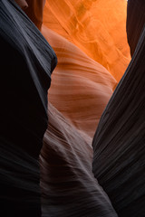 Slot canyons near Page, Arizona as the light hits them just right