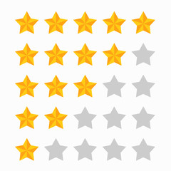 Classification Stars Rating Rate Score -  Badge Flat Colors Design Icon - Award Reward Recommended Review Film Movie TV show. Vector Illustration