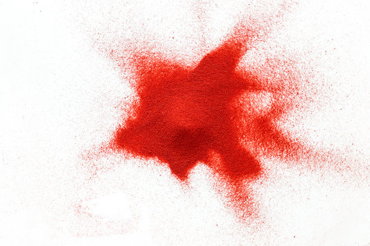Modern design for blor with red sand texture on white background top view
