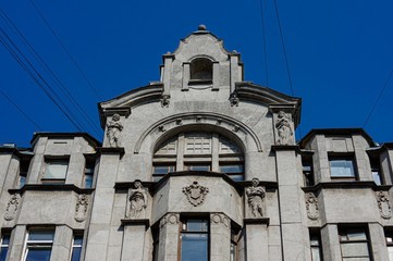Historical facade with windows