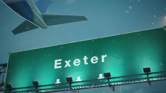 Airplane Take off Exeter in Christmas