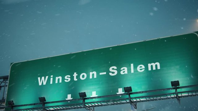 Airplane Landing Winston–Salem in Christmas