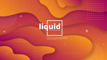 Abstract modern graphic element. Dynamical colored forms and waves. Gradient abstract banner with flowing liquid shapes. Template for the design of a website landing page or background.