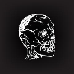 zombie head vector icon illustration