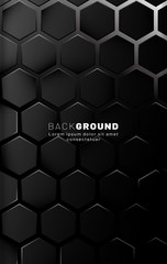 Vertical hexagon background. Gradient color light pattern with dark background technology style. Honeycomb. Vector illustration of light. - obrazy, fototapety, plakaty