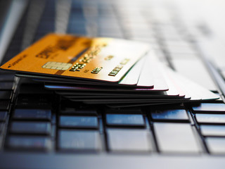 Credit card on the keyboard