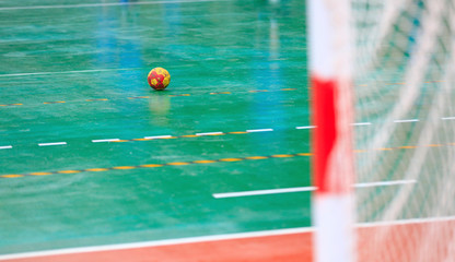 A handball on the playing field