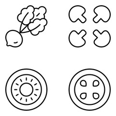 Veggie Garden Line Icon Set