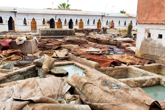 Leather processing-Marrakech, Jemaâ el Fna Square