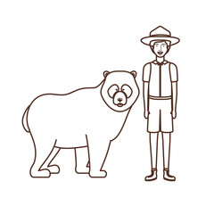 Forest ranger boy cartoon design vector illustration