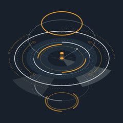 Abstract modern futuristic circuit technology and digital isometric style background