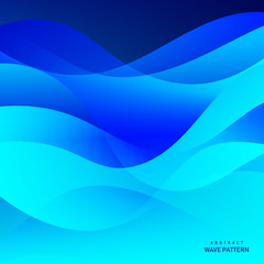 Abstract gradient blue wave pattern background