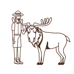 Forest ranger man cartoon design vector illustration