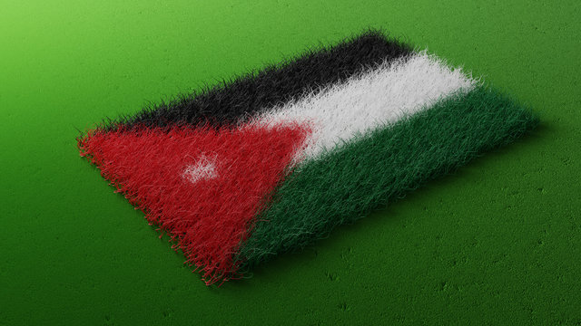 Jordanian Flag, Jordan National Colors Background  <<3D Rendering>>