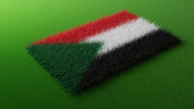 Sudanese Flag, Sudan National Colors Background  <<3D Rendering>>