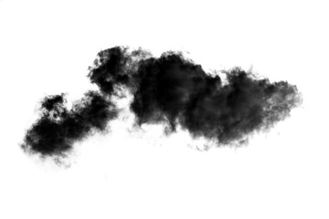 Black smoke on a white background