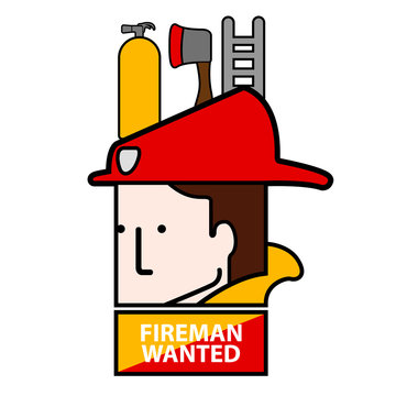 Isolated firemand wanted avatar image - Vector illustration