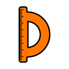 Isolated ruler icon over a white background - Vector