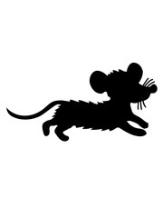 maus schnell rennen laufen haarig mäuschen silhouette umriss schatten clipart klein süß niedlich design cool ratte