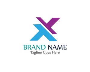 Obraz premium X letter logo template vector icon illustration design