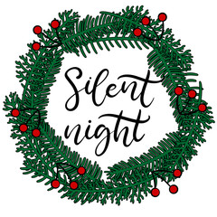 Merry Christmas and happy new year lettering.