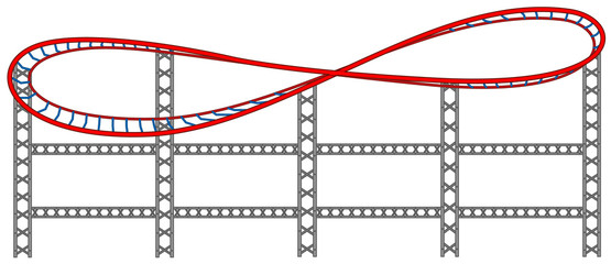Roller coaster track on white background