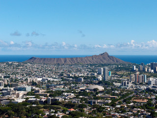 Fototapeta na wymiar Aerial view of Honolulu City