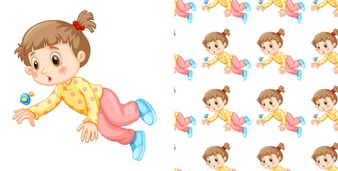 Seamless pattern for wallpaper, wrapping isolated on white