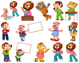 Animals acting in human-like actions and poses