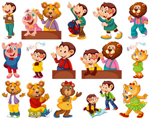 Animals acting in human-like actions and poses