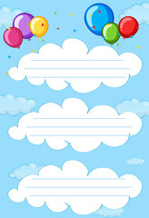 Balloon cloud frame template