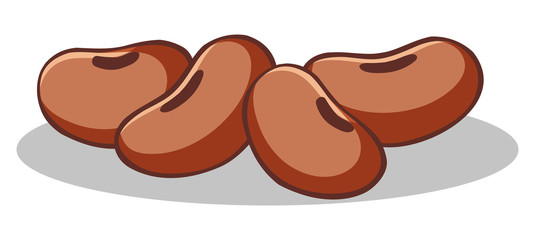 Beans on white background