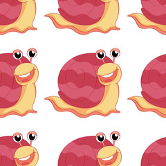 Seamless pattern tile cartoon with snail