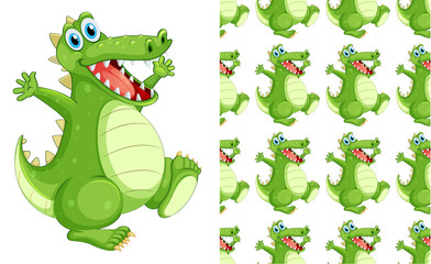 Fototapeta premium Seamless and isolated animal pattern cartoon