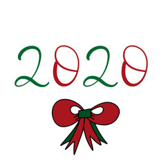 Merry Christmas and happy new year lettering.