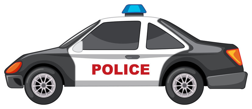Police car in black and white