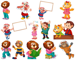 Animals acting in human-like actions and poses