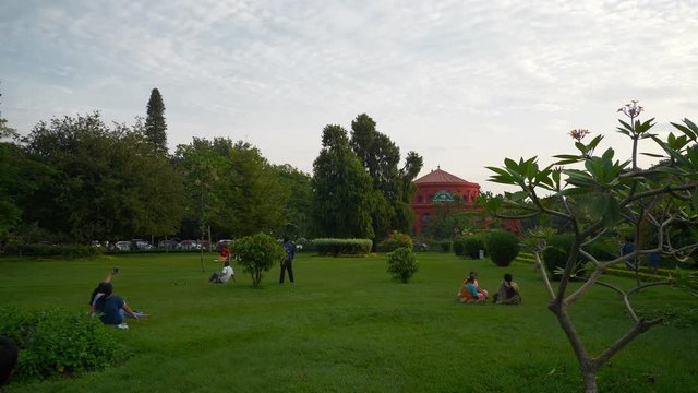 evening bangalore city park famous library garden motion garden view panorama 4k india