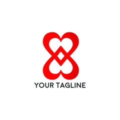 Heart Logo design vector template. Logotype concept icon