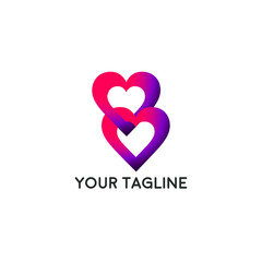 Heart Logo design vector template. Logotype concept icon