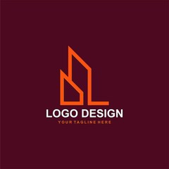 Architectural logo design vector. Real estate line logo design. Home abstract illustration.