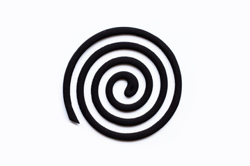 Black spiral Mosquito Repellent coils on white