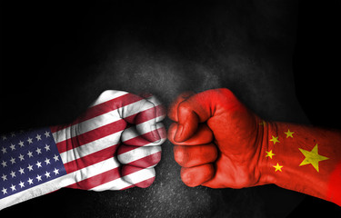Usa and china trade war concept 