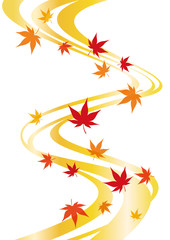 紅葉　水流　川　背景　金色