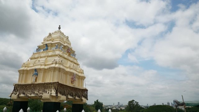 day time banagalore city famous park temple blue sky panorama 4k india
