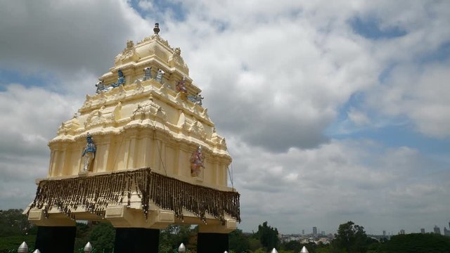 sunny day banagalore city famous botanical garden temple blue sky panorama 4k india