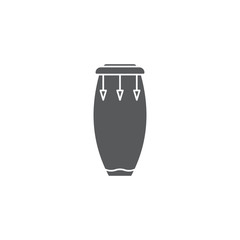 Conga drum vector icon symbol isolated on white background