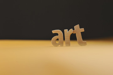 Word ART carved from wood for your desing, Art text