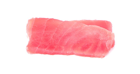 tuna fish meat on white background